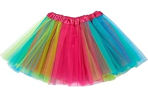 Ancokig Tutu Falda de Mujer Falda de Tul 50's Short Ballet 4 Capas Accesorios de Vestimenta de Baile Niñas para Vestirse Disfraces Danza
