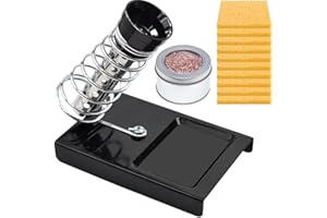 Xiatiaosann Lötkolbenständer Lötkolbenhalter Lötkolbenbasis mit 10 Stück Reinigungsschwamm und 1 Stück Messingkugel zum Reinigen der Lötkolbenspitze