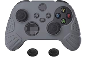eXtremeRate PlayVital Funda de Silicona para Xbox Series X/S - Protector Antideslizante de Tacto Suave con 2 Tapas de Joystick, Material Duradero, Protección Completa - Edición Guardian (Gris)