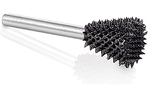 Kutzall Extreme Dove Tail Burr, 1⁄8" Shaft, Very Coarse - Woodworking Attachment for Dremel, Foredom, DeWalt, Milwaukee. Abrasive Tungsten Carbide, 3⁄8" (9.5mm) Dia. X 1⁄2" (12.7mm) Length, DTX-38-EC