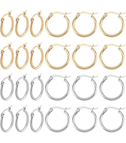 Orecchini A Cerchio In Argento 925 Con Ciondolo – Ovali Ipoallergenici – Confezione Regalo