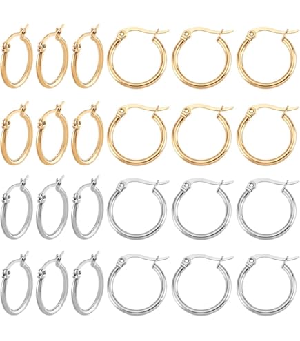Orecchini A Cerchio In Argento 925 Con Ciondolo – Ovali Ipoallergenici – Confezione Regalo
