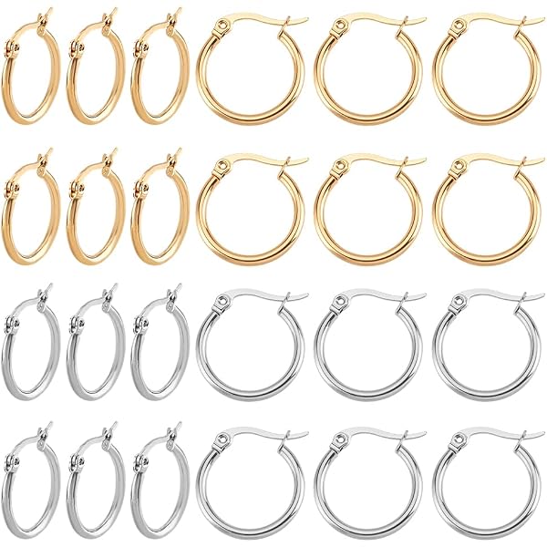 12 Paires Boucles D'Oreilles Créoles Fluo Néon pour Femmes Vintage