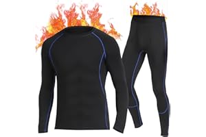SIMIYA Thermal Underwear Mens, Quick Dry Base Layer for Men, Compression Mens Thermals Top and Bottoms, Winter Long Sleeve Long Johns for Workout Skiing Running Hiking