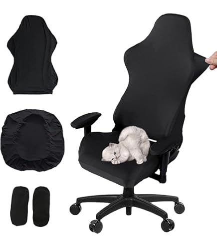 LIFEDX Bureaustoelhoes, stretchhoes, elastische stoelhoezen, elastaan, afneembaar, wasbaar, grijs, 1 stuk