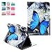 Produktbild iPad Mini 3 Hülle, Deenor Dark blue butterfly Pattern PU Leder Abdeckung Stand Flip Schutzhülle Hülle für Apple iPad Mini 1/2/3 Generation. (Dark blue butterfly)