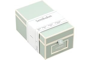 ‎SEMIKOLON Semikolon 364116 Visitenkartenbox - alphabetisches Register - 10,5 x 18 x 8,3 cm - Business-Card-Box - moss pastell-grün