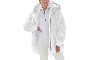 SUSENSTONE Veste Polaire Femme Fille Chaude Sweats Manteau à Capuche Zippé Laine épais Blousons Fourrure Hooded Coat Manche Longue Cardigan Casual Bloc de Couleur Mode Hiver Outerwear