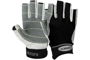 Azure sailing Gloves STOPWATCH FRIENDLY STRONG STITCHING,Best enforced PALM, Breathable -Cut Finger Grey