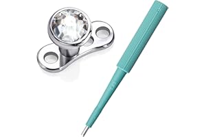 WARRIOR Crystal dérmica ancla parte superior y base de Titanium G23 Estéril et Perforación dérmica KAI médico Biopsia Curette-Punzones, Perforación por punción Desechable(Ø 1.5mm, 1 pièce + 1 dermal)