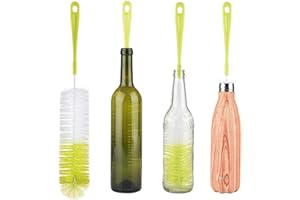 ALINK Brosse de nettoyage pour bouteille de vin, bière, carafe à décanter, thermos, carafe en verre et bouteilles de sport à col étroit 40,6 cm