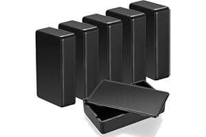 HAOCHEN 6 Pcs Plastic Project Box, Electronic Junction Box, Enclosure Box for Electronics, Power, Instrument Case Box (black, 85x50x21mm)