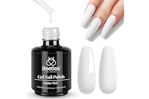 ‎BEETLES GEL POLISH Beetles Weiße UV Nagellack, 15ml Französisch Weiß Farbe Neutrale Weiß Gel Nagellack für Maniküre French Nails