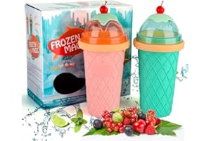 SXUUXB Slush Becher, 500ml DIY Slush Maker Becher mit Deckel,Slush Maschine,Kratzeis Smoothie Becher, Quick Frozen Magic Cup,Slushie Maker,Magic Freez Slushy Maker,Silicone Squeeze Cup