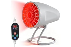 Porfoyo Infraröd lampa, 150 W röd lampa, infraröd värmelampa, röd ljus lampa värmelampa med timer och justerbar temperatur, vinkel justerbar bord infraröd lampa för hemmet