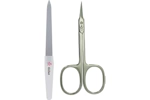 Gifaz Forbici Pelle per manicure Made in Italy… (Lame Extra Fini + Limetta in Zaffiro)