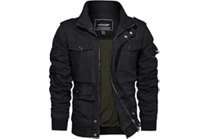 EKLENTSON Men's Casual Cotton Military Bomber Jacket Winter Outerwear Windbreaker Cargo Jacket Multi Pockets