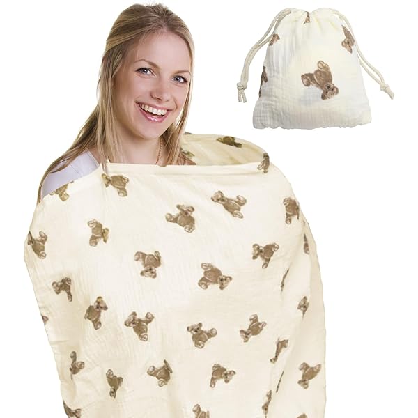 Coperta Per Allattamento In Cotone | Scialle Privacy Traspirante - Per Neonati, 75x95 Cm, Con Borsa - Foto 3