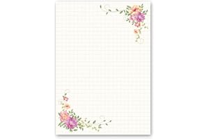 Motif Letter Paper! Flowers & Petals Floral Letter 20 Sheets DIN A4 - Paper-Media