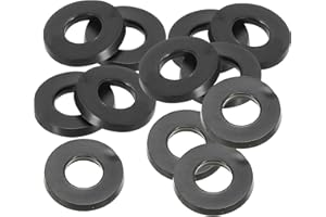 PATIKIL Arandela Plana de Goma M8, Paquete de 12 Unidades 8mm ID 16mm OD 2mm de Grosor Junta Espaciadora de Sellado para Grifo Tubería Manguera de Agua Perno de Fijación, Negro