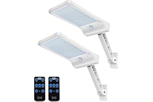 COLBOR Luce Solare LED Esterno, 56 LED Lampade Solari Esterno con Sensore di Movimento Faro Solar 3 Modalità IP65 Impermeabile Faretto con Telecomando (Bianco), Luce-Solare-LED-Esterno-Lampada