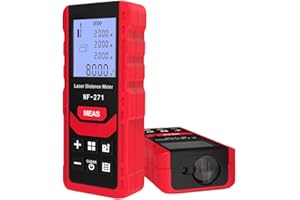 ‎NOYAFA Laser Entfernungsmesser, NOYAFA Silent Laser Entfernungsmesser, Einheitenumschaltung M/in/Ft, Hintergrundbeleuchtetes LCD-Display, Entfernungsmessung, Pythagoräisch, Fläche und Volumen