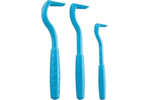 HRLORK 3Pcs Tick Remover Tool Set Painless Stainless Steel Kit for Dogs Cats and Humans Blue Professional Pet Tick Removal Tools