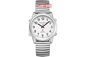 Hearkent Atomic Talking Watch with Large Numbers and Expandable Strap self-Setting for Visually impaired Blind or Elder People