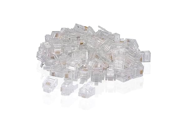 SIENOC 100 PCS RJ11 Plug 6P4C Téléphone Téléphone Modulaire Connecteur Connecteur Crimp