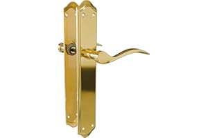 Amig - Juego de Manillas con Placa para puerta - Maneta Mod. BETA - Fabricada en Acero - 256 x 48 mm - Cuadradillo de 8 mm - Latonado mate