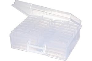 novelinks Boîte de rangement pour photos 10,2 x 15,2 cm – 16 pochettes intérieures pour photos (transparent)