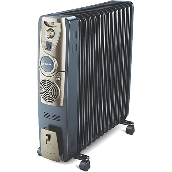 Buy Bajaj OFR Room Heater, 11 Fin 2500 Watts Oil Filled Room Heater with  400W PTC Ceramic Fan Heater, ISI Approved (Majesty 11F Plus Black/Golden)  Online at Low Prices in India -