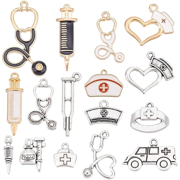 CRASPIRE Stethoscoopspelden, 30 stuks, 15 stijlen, medische emaille reversspeldjes voor arts-verpleegkundige, kledingaccessoires, decoratie voor kleding, hoeden, tassen