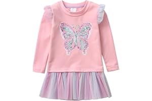 VIKITA Manga Larga Algodón Floral Camisetas T-Shirt Niñas 3-8 Años