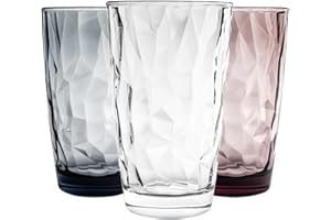 Bormioli Rocco Diamond Cooler - Juego de Vasos Altos - Surtido de Colores - 470 ml - Pack de 6