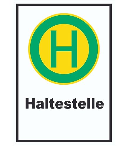 Haltestellen-Schild A3 Selbstklebend – Alu-Verbundplatte, Wetterfest & UV-beständig