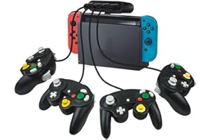Esenlong Adattatore Controller per Gamecube,Adattatore per Controller Gamecube con 4 Porte Adattatore Convertitore Controller 3 in 1 a 4 porte per N Switch/Wii U/PC
