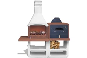 Sarom Cheminée à barbecue Portofino pour jardin, avec four en acier inoxydable