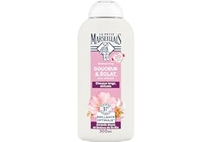 Le Petit Marseillais | Shampooing Douceur & Éclat Amande Douce et Graines de Lin Bio (flacon de 300 ml) – Shampoing pour cheveux longs et délicats – Soin cheveux brillance optimale sans silicone