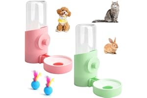 ZMDMAH 2 Pezzi Borraccia Acqua per Piccoli Animali, 500 ml Beverino Coniglio Dispenser D'acqua Sospeso Gravità Automatica Acqua Bottiglia, Dispenser Acqua per Coniglietti Gatti Furetti Gatti e Cani