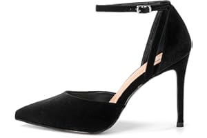 Rio Fiore Pumps Damen, Schwarz/Silber, Stöckelschuhe mit 8.5cm Absatz, Riemchenpumps, Stiletto, High Heels D594-S1835