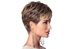 NMD&LR Pelo Corto, Pelo Rubio Esponjoso Y Pelucas Rizadoras Hacen Que Las Mujeres Se Sientan Como El Pelo Humano, Adecuado Para Las Mujeres De Mediana Edad Y Las Niñas De Pelo Natural El Uso Diario