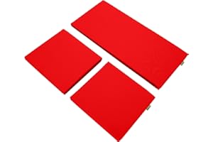 Gardenista Outdoor 3 Piece Rattan Cushions Replacement Set | Water Resistant Rattan Garden Furniture Cushions | Comfy and Lightweight Outdoor Seat Pads | Durable & Easy Clean Chair Pads (Red)