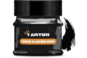 7 Artists Stoffmalfarbe, Lederfarbe 50ml Schwarz | Stoffmalfarben Waschfest | Textilfarbe für Kleidung, Schuhe, Jeans, Taschen | Stofffarben Waschfest | Stofffarbe | Textilfarben Waschmaschinenfest