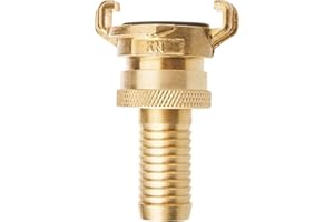 Gardena Raccordo di aspirazione e alta pressione in ottone per 19 mm (3/4 pollice) - Tubi flessibili: giunto per tubi flessibili e linee di aspirazione, fino a 40 bar, affidabile (7120-20)