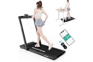 GEARSTONE Tapis roulant elettrico 1-15km/h,con Bluetooth,APP e doppio display LED,velocità massima 15 km/h,Tapis roulant pieghevole con corrimano e telecomando,fitness in casa e in ufficio