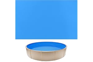 VEVOR 350 cm rund poolliner, innerfoder för rund utomhuspool med inbäddad kant, rund pool vinylfilm med vägghöjd 120 cm