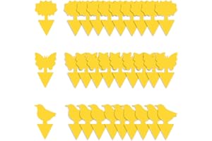 aonova Fruit Fly Traps,30 Pack Double-sided Fungus Gnat Sticky Catcher, Yellow Fly Sticky Traps for Plants Indoor and Outdoor