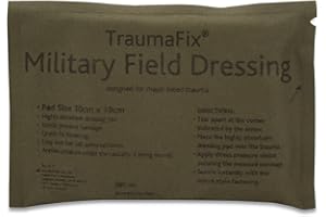 Reliance Medical TraumaFix Sterile Military Dressing Pad - with Built-in Pillow, Advanced Absorption and Pressure Control for Major Bleed Trauma, 19 cm x 10 cm, Pack of 10