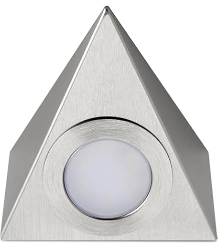 LED Satin Nickel Modern Triangular Under Cupboard Light CCT 142mm | UK